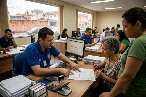 Orientação de licenciamento sendo realizada por despachantes em Jandira.